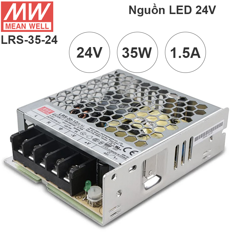 Nguồn DC LED 24V-1.5A 36W Meanwell LRS-35-24