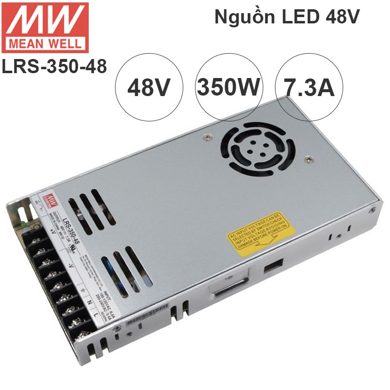 Nguồn LED tổng DC 48V-7.3A Meanwell LRS-350-48 có ADJ 44V, 45V, 46V, 47V, 49V, 50V, 51V, 52V