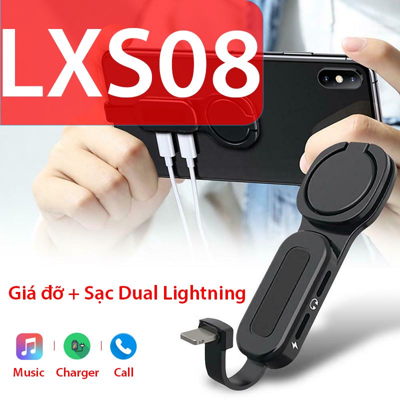  Bộ chia cổng lightning 1 ra 2 cho Iphone Ipad | Cáp chia lightning sạc và nghe nhạc cho Iphone Ipad LXS08 