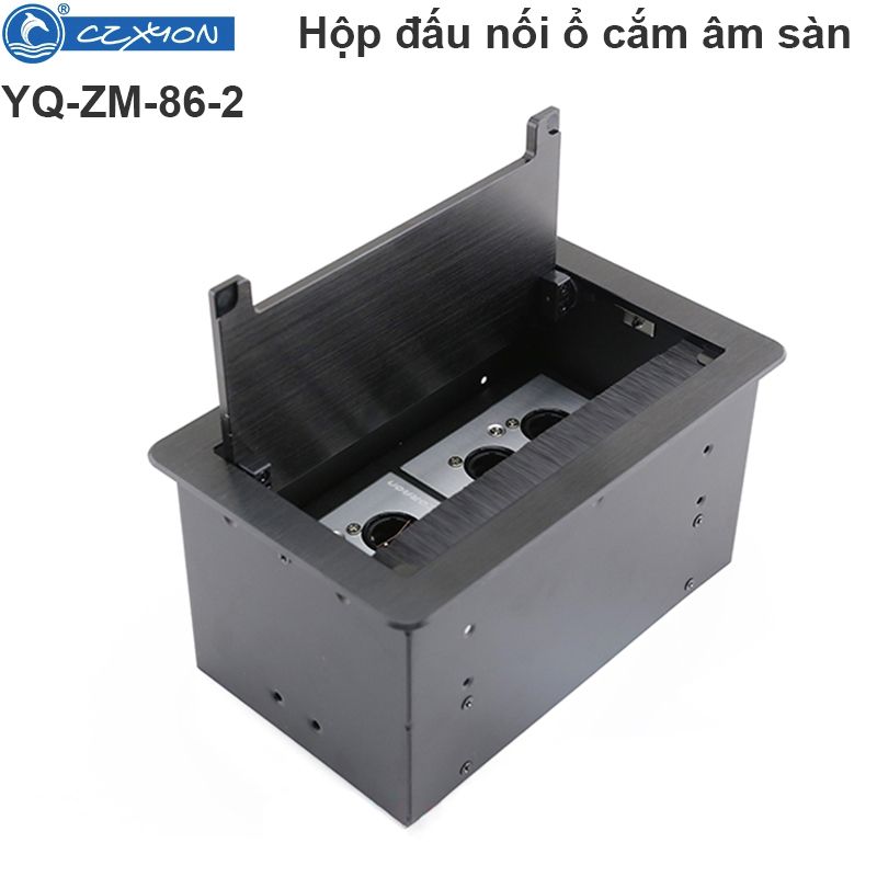 Đế ổ cắm đôi 2 khay âm sàn âm bàn có nắp đậy Coraon YQ-ZM-86-2