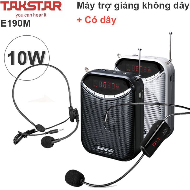 Máy trợ giảng kèm MIC không dây + có dây 10W Takstar E190M