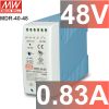 Bộ cấp nguồn DIN DC công nghiệp 40W 5V 12V 24V 48V Meanwell MDR series