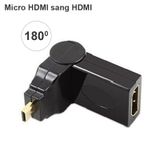  Đầu chuyển đổi Micro HDMI sang HDMI Female bẻ góc 180 độ và 360 độ 