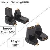  Đầu chuyển đổi Micro HDMI sang HDMI Female bẻ góc 180 độ và 360 độ 