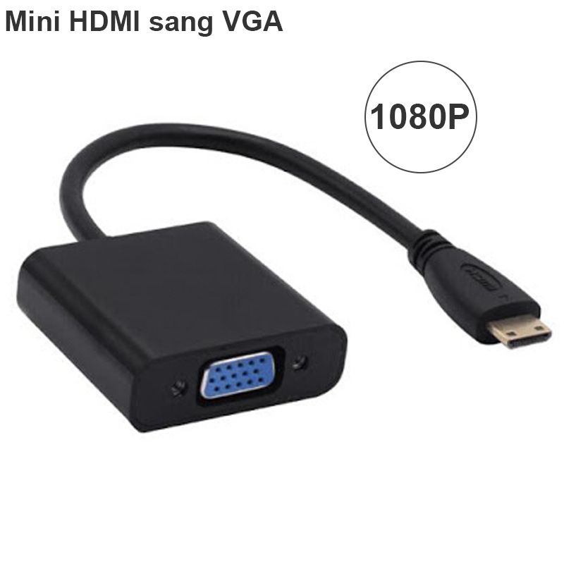 Mini HDMI to VGA dùng cho máy tính bảng, laptop kết nối với máy chiếu
