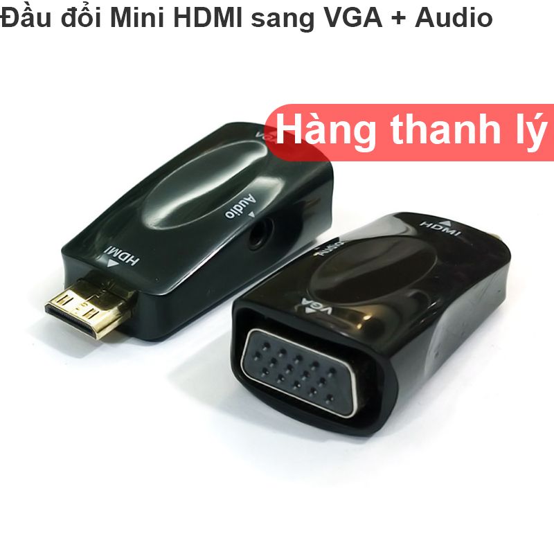Mini HDMI ra VGA Màn hình Máy chiếu audio 3.5mm