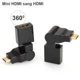  Đầu chuyển đổi Mini HDMI sang HDMI Female bẻ góc 360 độ 