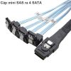 Cáp chia Mini SAS to 4 SATA 0.5M, cáp phụ kiện điện tử