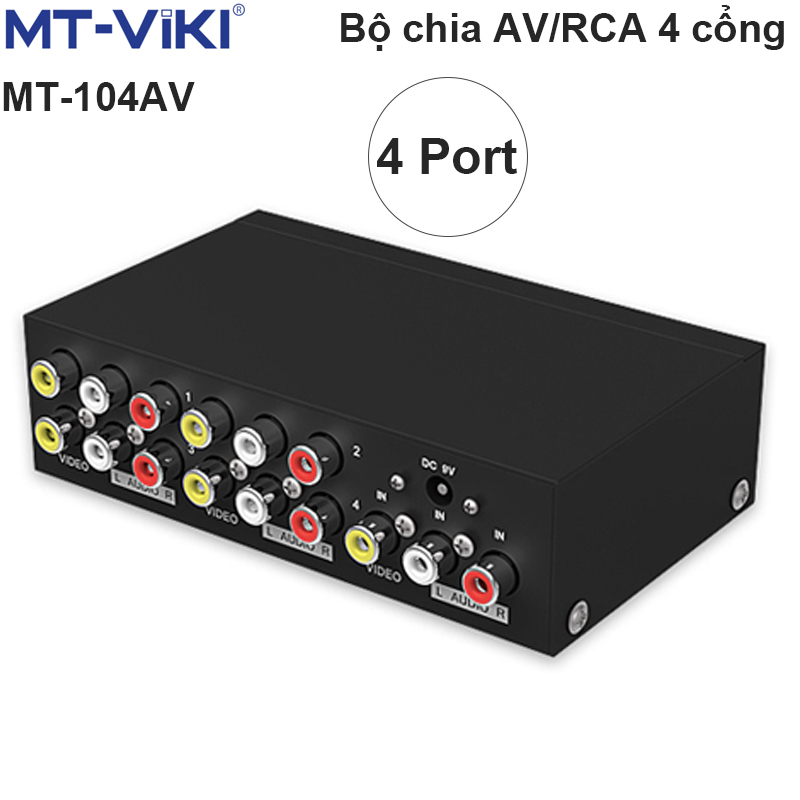 Bộ chia tín hiệu AV Video Audio 1 ra 4 cổng MT-VIKI MT-104AV