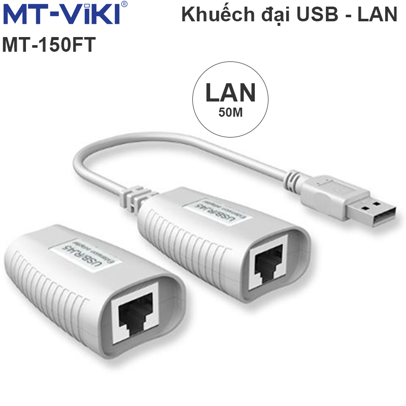 Đầu nối khuếch đại USB 2.0 chuột bàn phím webcam qua cáp mạng 50 - 100 mét MT-VIKI MT-150FT