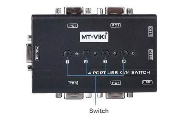  Auto KVM Switch VGA USB 2 port -chuyển mạch 2 CPU ra 1 màn hình VGA kèm cáp MT-VIKI MT-260KL 