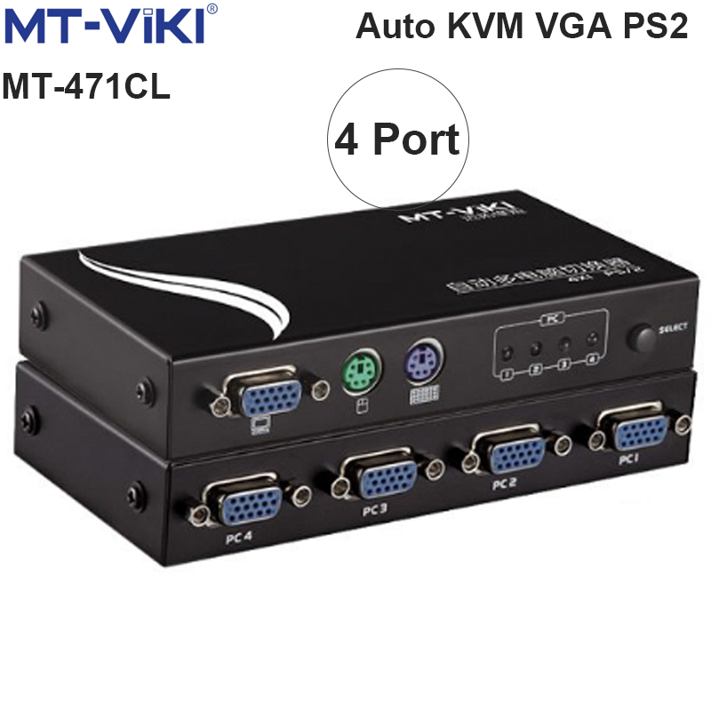 Auto KVM switch 4 port- PS2 chuyển mạch 4 CPU ra 1 màn hình MT-VIKI MT-471CL