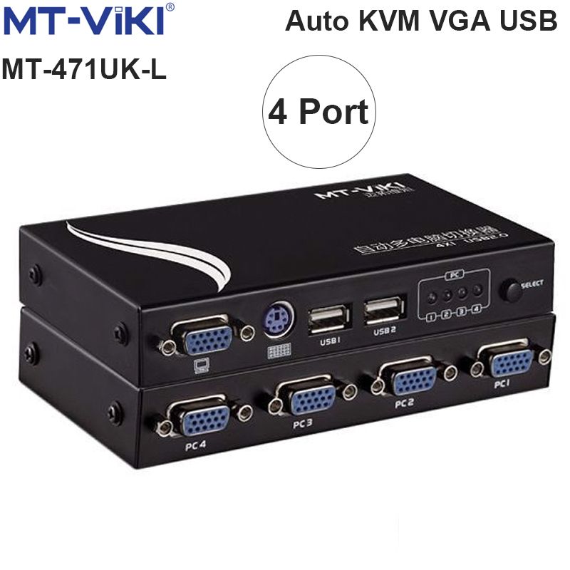 Auto KVM switch 4 port- USB PS2 chuyển mạch 4 CPU ra 1 màn hình MT-VIKI MT-471UK-L