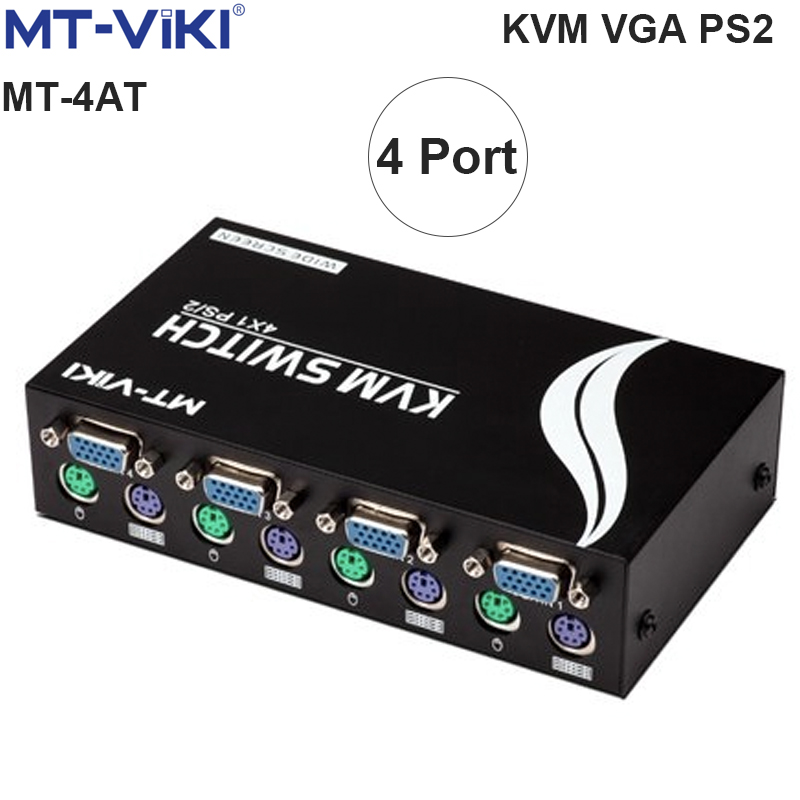 KVM Switch 4 port PS2 Chuyển mạch 4 CPU ra 1 màn hình MT-VIKI MT-4AT