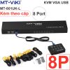 KVM switch 8 port  VGA USB MT-VIKI MT-801UK-L - Switch KVM 8 CPU ra 1 màn hình kèm cáp KVM