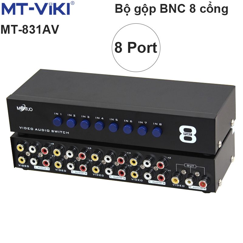 Bộ chuyển mạch tín hiệu AV Video & Audio 8 ra 1 cổng MT-VIKI MT-831AV