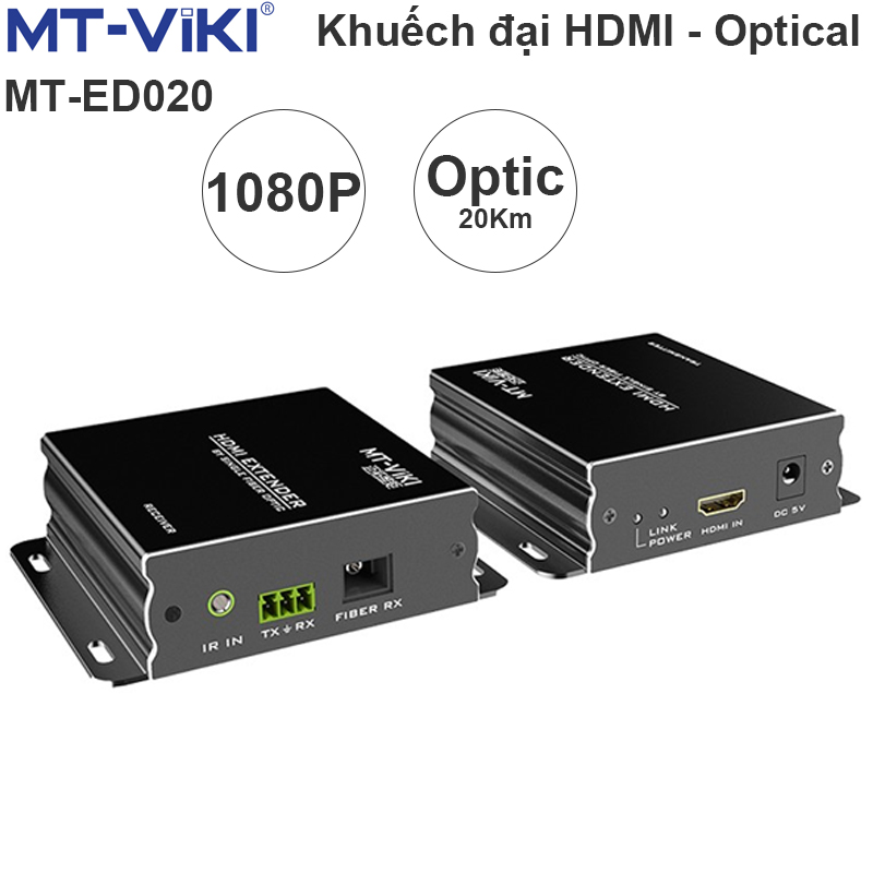 Bộ khuếch đại HDMI qua cáp quang 20Km HDMI extender qua cáp quang 20Km MT-VIKI MT-ED020