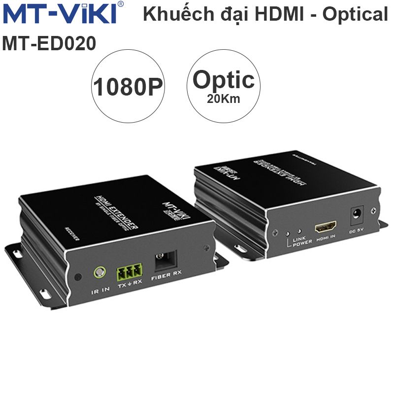 Bộ khuếch đại HDMI qua cáp quang 20Km HDMI extender qua cáp quang 20Km MT-VIKI MT-ED020