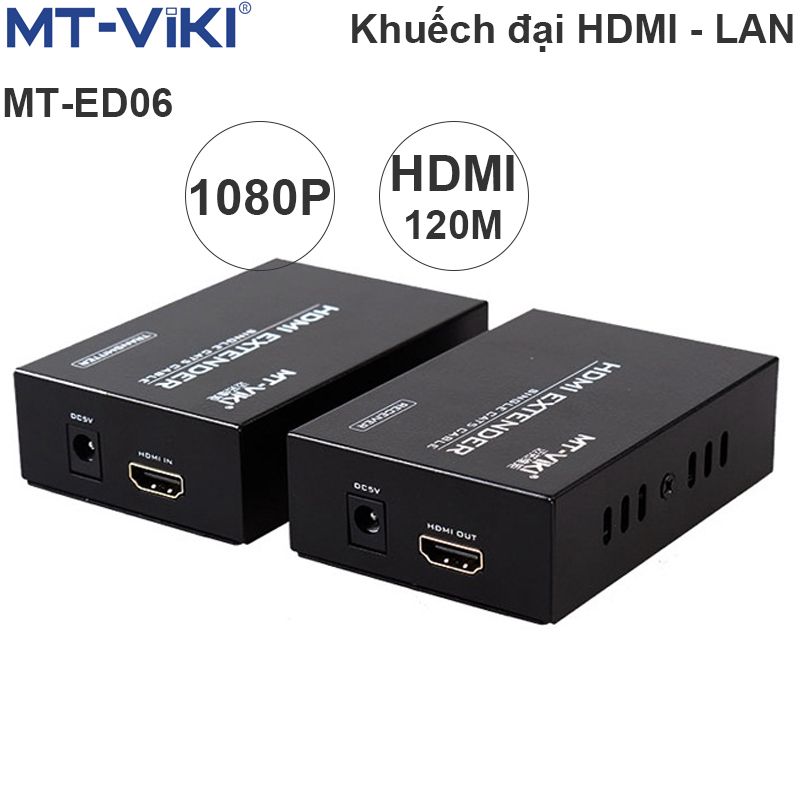 Bộ khuếch đại HDMI qua cáp mạng 100 - 120 mét HDMI over ethernet MT-VIKI MT-ED06