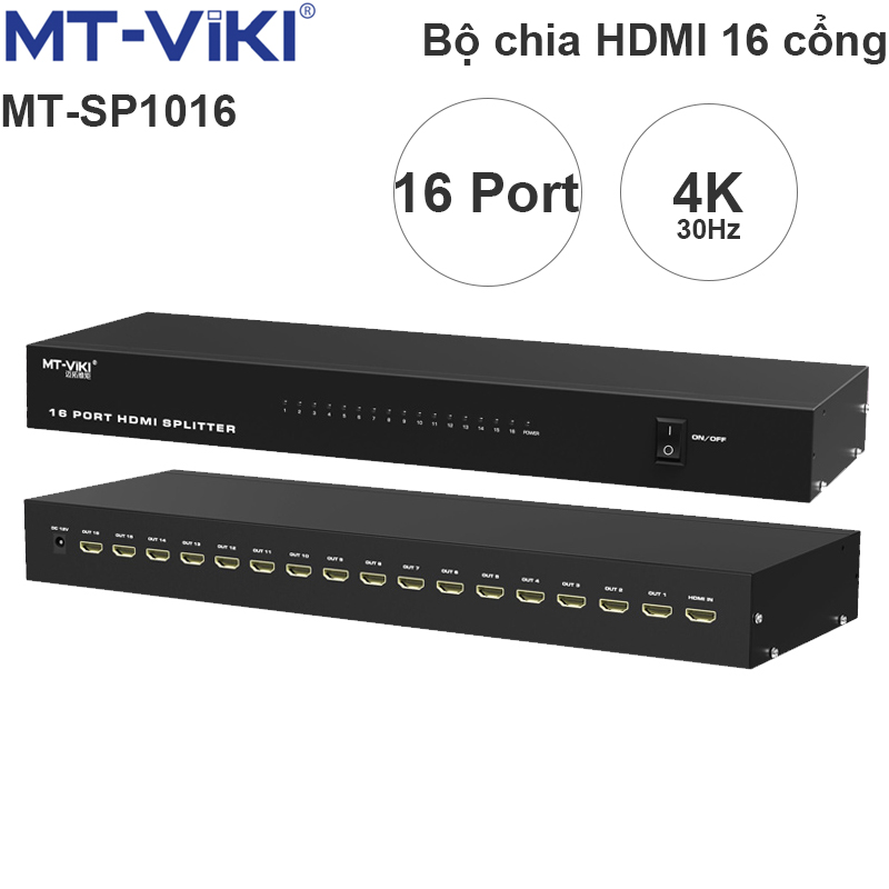 Bộ chia HDMI splitter V1.4 16 port 4K30Hz 3D MT-VIKI MT-SP1016