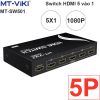 Bộ chuyển mạch HDMI 5x1 full HD1080P có điều khiển từ xa MT-VIKI MT-SW501