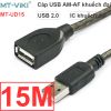 Cáp nối dài USB 2.0 AM-AF 1 đầu đực 1 đầu cái 10M 15M 20M chính hãng MT-VIKI - Có IC khuếch đại