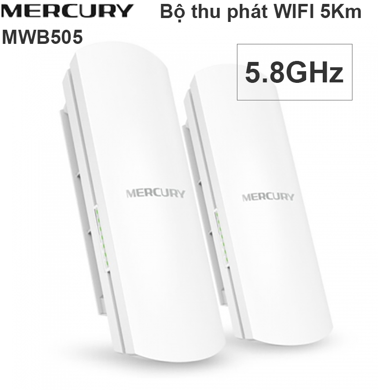 Bộ thu phát wifi không dây cho camera IP trong thang máy - Bộ thu phát WIFI ngoài trời 5Km 867Mbps 5.8GHz  Mercury MWB505