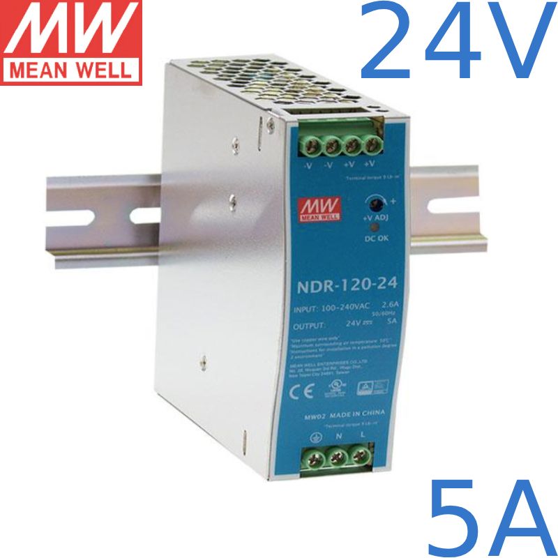  Nguồn DIN RAIL 120W công nghiệp 24V 5A Meanwell NDR-120-24 