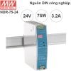 Nguồn DIN DC 24V công nghiệp 75W 24V 3.2A Meanwell NDR-75-24 (ADJ 25V, 26V, 27V, 28V)