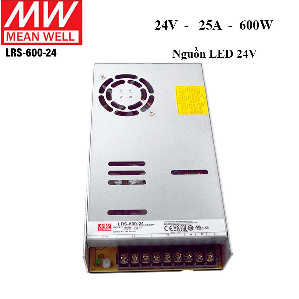  Nguồn DC LED 24V-14.6A 350.4W Meanwell LRS-350-24 có quạt tản nhiệt 