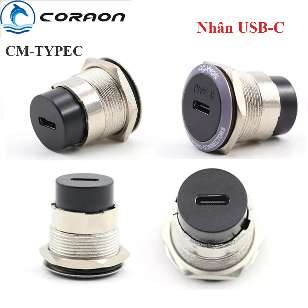 Đầu nối USB typeC âm tường âm sàn hỗ trợ truyền dữ liệu, âm thanh, hình ảnh Coraon CM-TYPEC