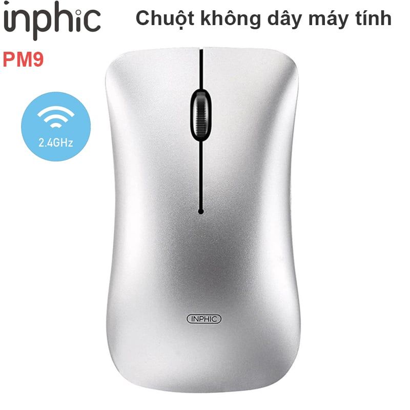 Chuột máy tính không dây 2.4GHz mỏng nhẹ Inphic PM9