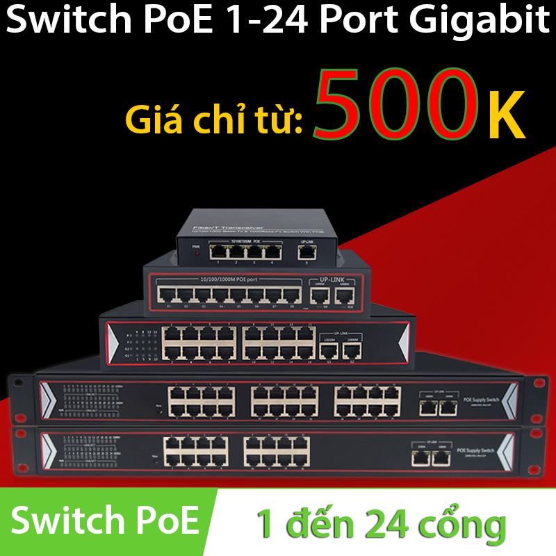 Switch PoE 5 Port | 8 Port | 10 Port | 16 Port | 24 Port 10/100/1000Mbps- Gigabit