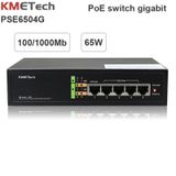  Switch 5 Port với 4 port POE 10/100/1000Mbps KMETech PSE6504G công suất 65W 