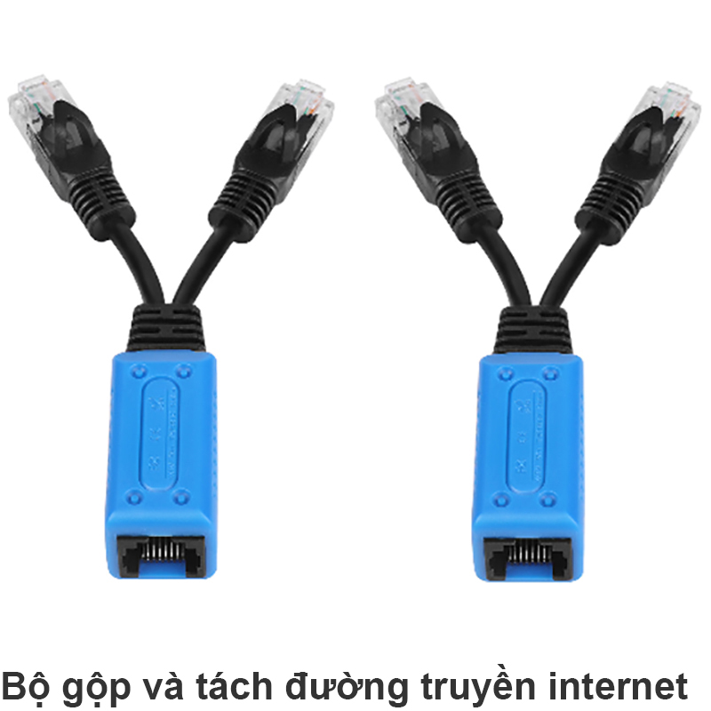 Thiết bị gộp 2 đường internet vào 1 dây mạng và tách thành 2 - Bộ gộp cáp mạng 2 vào 1 RJ45 Splitter uPoE