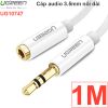 Cáp audio 3.5mm nối dài 0.5M 1M 1.5M 2M 3M 5M Ugreen (vỏ nhựa màu trắng)