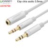 Cáp audio 3.5mm 2 vào 1 micro + audio 20Cm Ugreen 10790