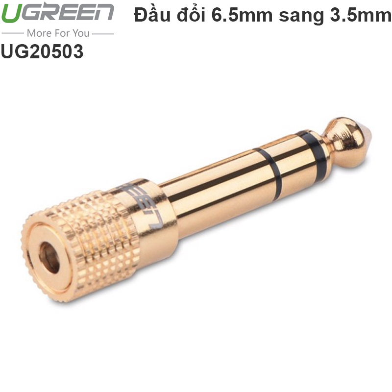 Đầu chuyển đổi rắc loa từ 6.5mm sang 3.5mm Ugreen 20503