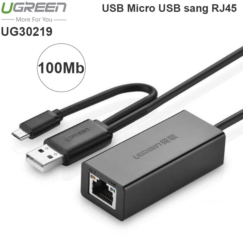  USB Micro USB sang LAN 100Mbps 20Cm UGREEN 30219 