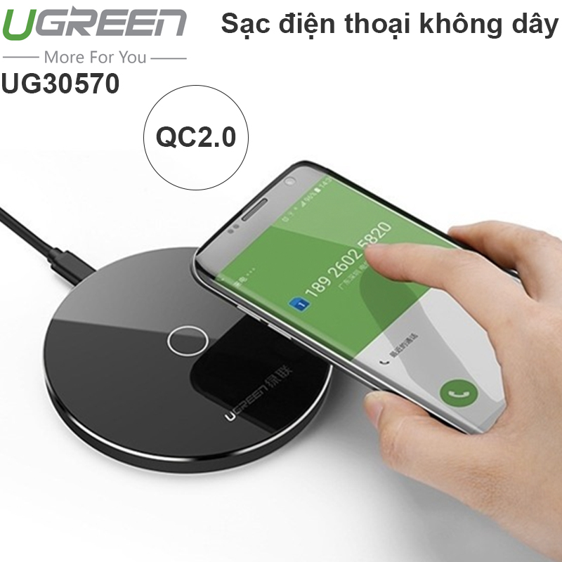 Sạc không dây Quick Charge 2.0 cho điện thoại SamSung Note 5 S6 S7 Ugreen 30570