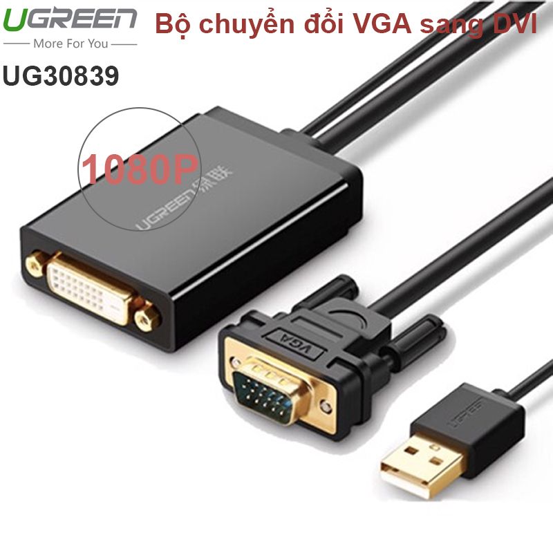 VGA sang DVI converter 50Cm UGREEN 30839 1080P