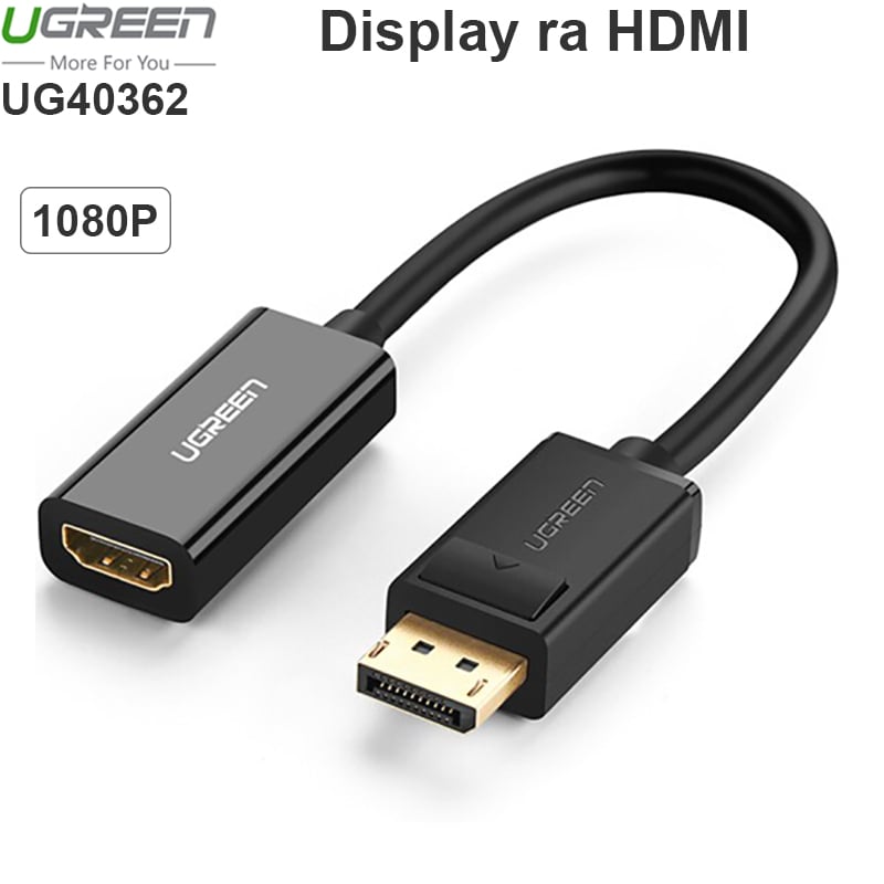 Display port to HDMI adapter UGREEN 40362 - Hỗ trợ full HD 1920*1080P