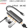 Bộ chuyển USB-C ra HDMI + Hub 3 USB 3.0 + USB-C PD UGREEN 50209