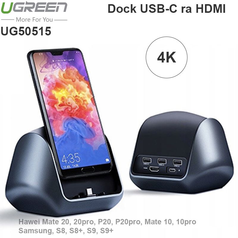 Dock cắm USB-C ra HDMI 4K USB 3.0 HUB 3 port UGREEN 50515