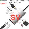 USB-C ra HDMI 4K RJ45 SD Micro SD 3 cổng USB 3.0 Ugreen 50516