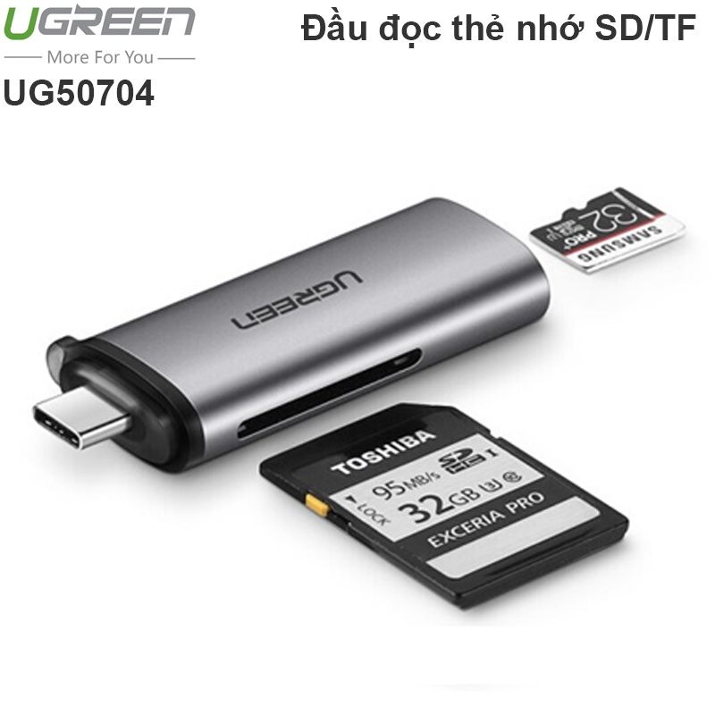 Đầu đọc thẻ SD/TF cổng USB-C UGREEN 50704