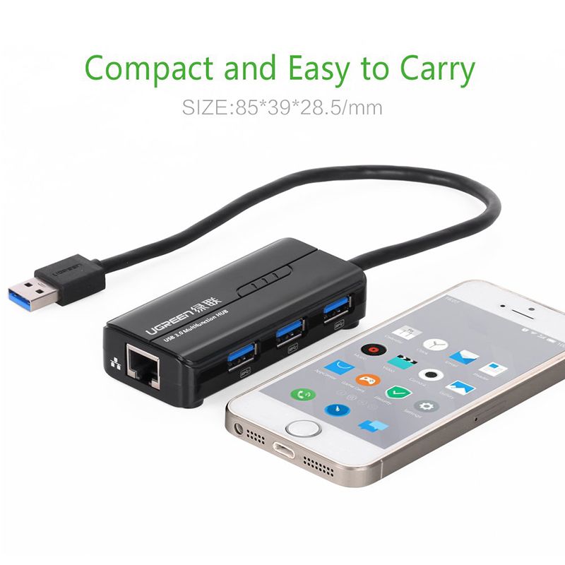  Bộ chia USB 3.0 3 cổng + LAN RJ45 10/100Mbps Ugreen 20266 