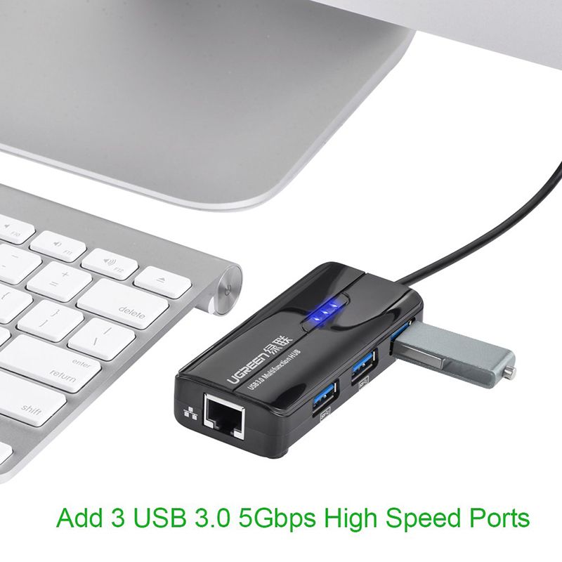  Bộ chia USB 3.0 3 cổng + LAN RJ45 10/100Mbps Ugreen 20266 