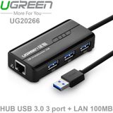  Bộ chia USB 3.0 3 cổng + LAN RJ45 10/100Mbps Ugreen 20266 