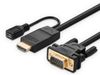 HDMI sang VGA 1080P 1.5M 2M 3M Ugreen hỗ trợ nguồn - Dây cáp HD sang VGA